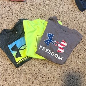 Under Armour Kids Tees - Neon Yellow, Charcoal, Gray